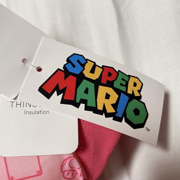 Official Nintendo Princess Peach Girls Ski Snowboard Gloves L/XL Thicken Mitten - Picture 4 of 8